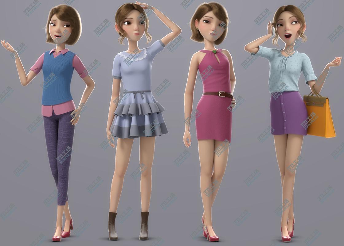 images/goods_img/20210113/Cartoon Girl Rigged 3D model/2.jpg